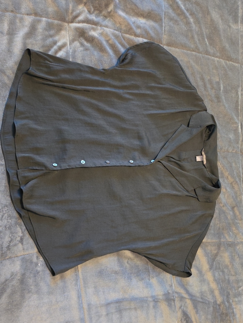 Banana Republic Black Button-Front Silk Resort Shirt